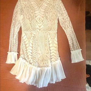 NWT Saints + Secrets long sleeve lace mini dress